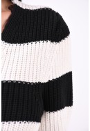 Rochie Only Onlruth V-Neck Black/Cloud Dancer